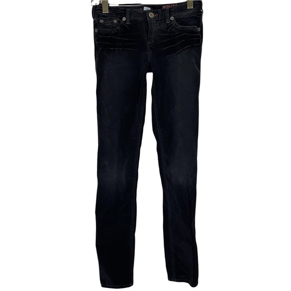 Silver Jeans Denim - Silver Black Velvet Monica Skinny Jeans Size 29